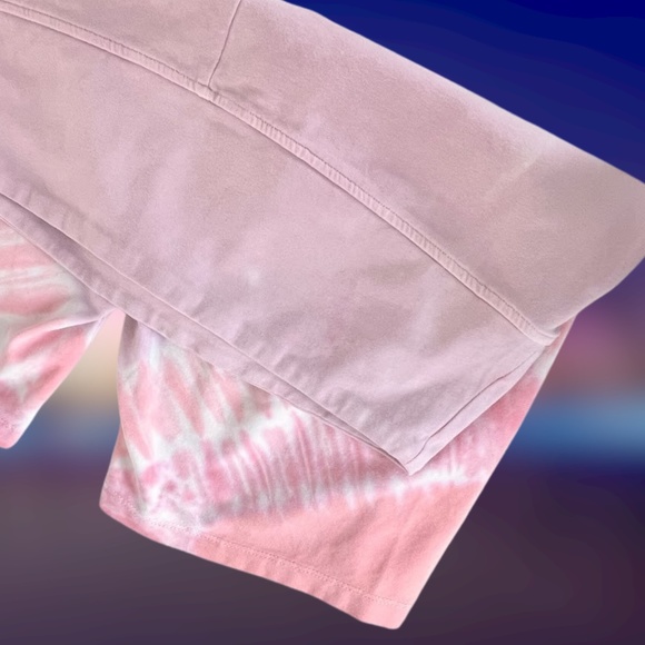 Loft Lou & Grey Biker, Yoga, Workout Shorts Pink Tie Dye Size L - Picture 6 of 8